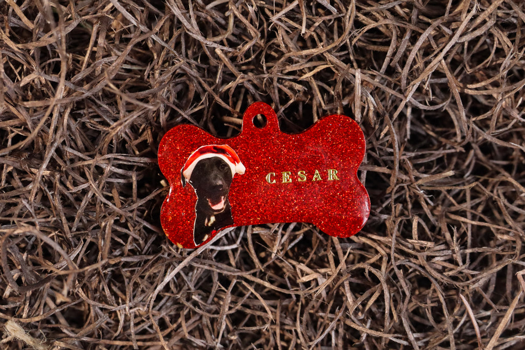 Chapa identificativa navideña personalizada