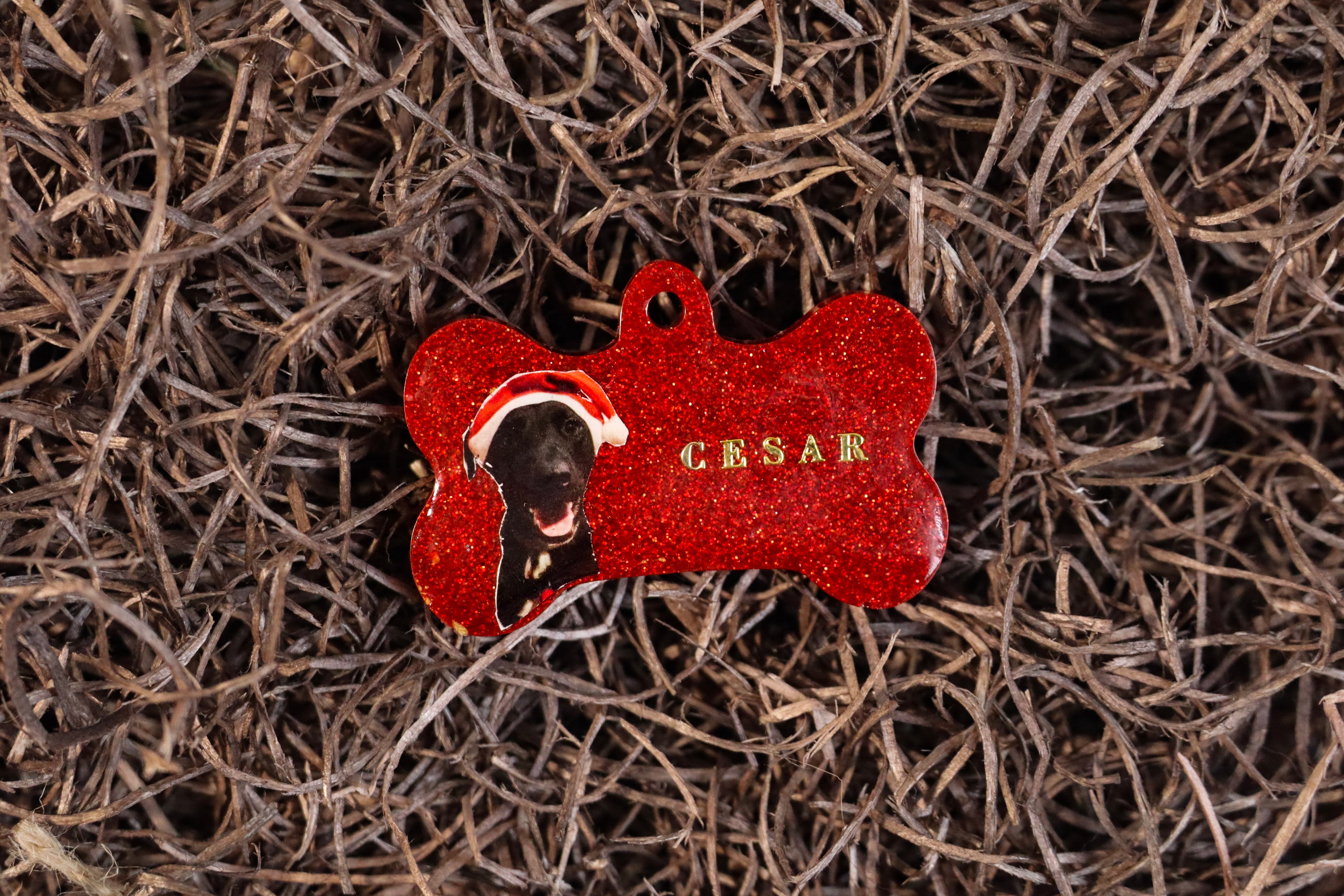 Chapa identificativa navideña personalizada